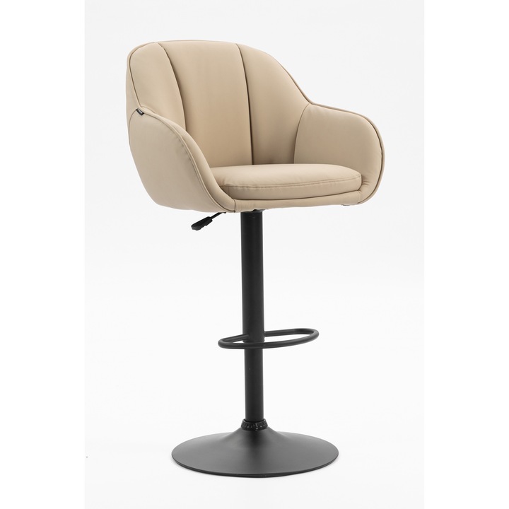 Votana HR2055W Krémszínű modern műbőr szék fekete lábbal