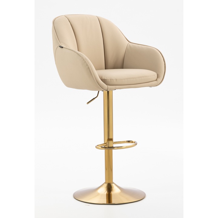 Votana HR2055W Krémszínű modern műbőr szék arany lábbal