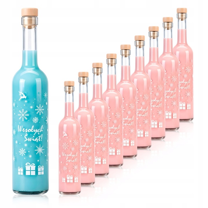 Set Sticle Futura Cu Imprimare Alba Si Dop, SuperButelki, 500 ml, Inchidere Hermetica, Imprimare Durabila Rezistenta La Uzura, Ideala Pentru Cadou, 29.5 x 6 cm, Transparent, 10 Buc