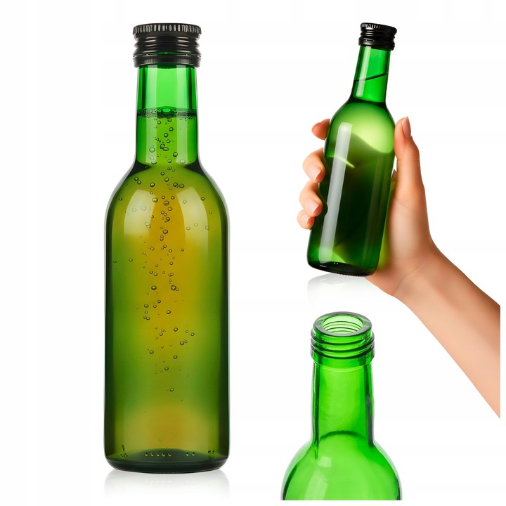 Set Sticla Cu Capac, SuperButelki, Monopol, 250 ml, Pentru Lichioruri De Casa, Pentru Vin, Ideea Perfecta De Cadou, Usor De Curatat, 19.6 x 5.6 cm, Verde