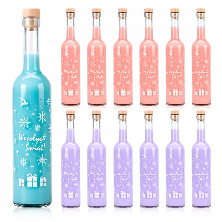 Set Sticle 500 ml Cu Imprimeu Si Dop, SuperButelki, Futura, Pentru Lichioruri De Casa, Pentru Vin, Ideea Perfecta De Cadou, Pentru Craciun, Inaltime 29.5 cm, Latime 6 cm, Greutate 392 g, 10 Buc