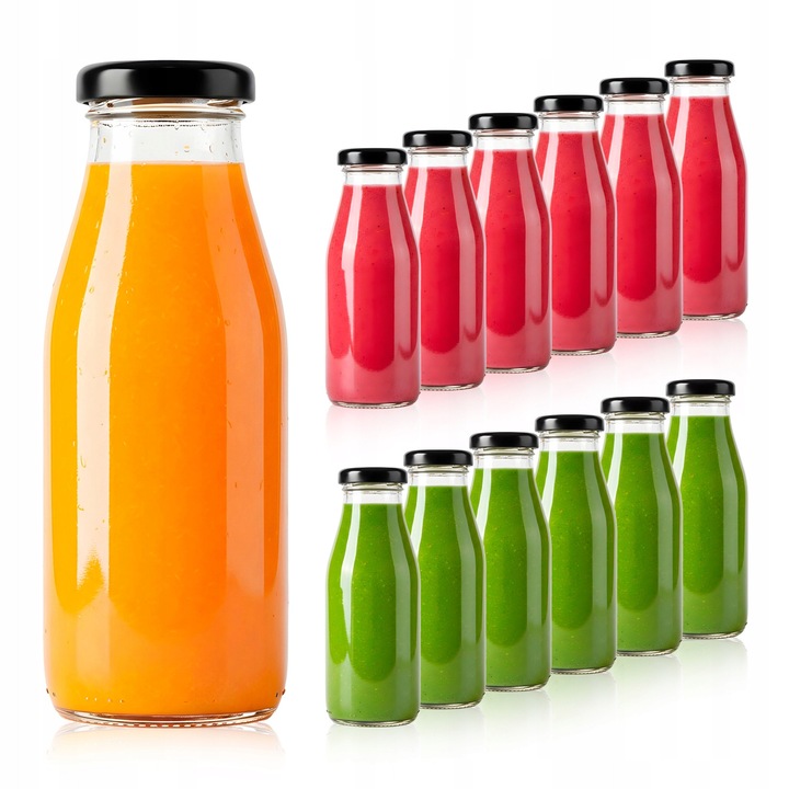 Set De Sticle 200 ml Cu Capace, SuperButelki, Inchidere Etansa, Alegere Ecologica Sticla Reutilizabila, Design Minimalist, 15 x 5.5 cm, Multicolor, 20 Buc