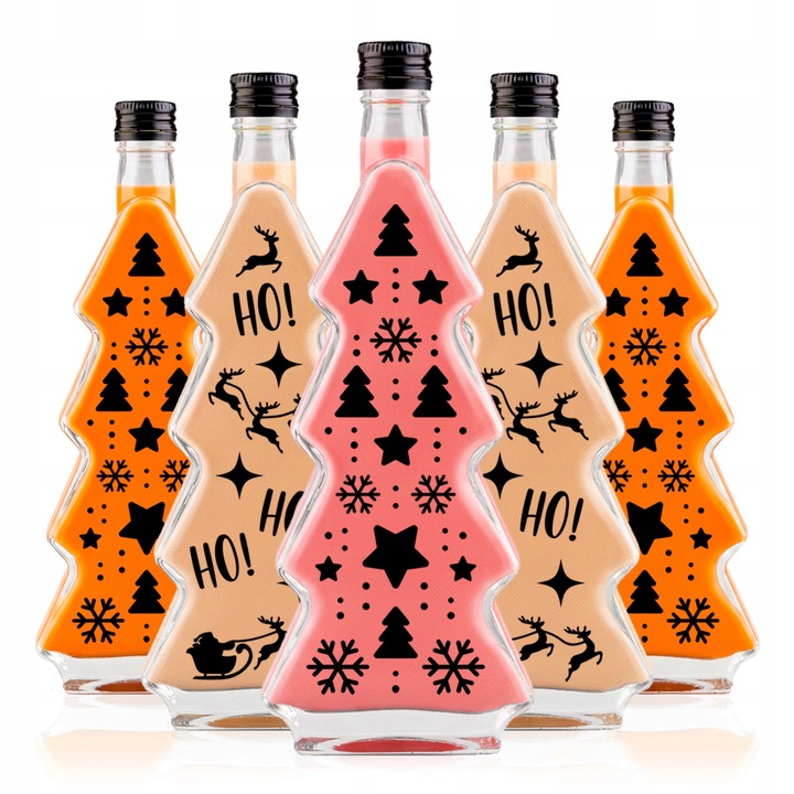 Set Sticle Cu Capace, SuperButelki, 500 ml, Pentru Lichioruri De Casa, Pentru Vin, Ideea Perfecta De Cadou, Pentru Craciun, 27.5 x 10.5 cm, Negru, 5 Buc