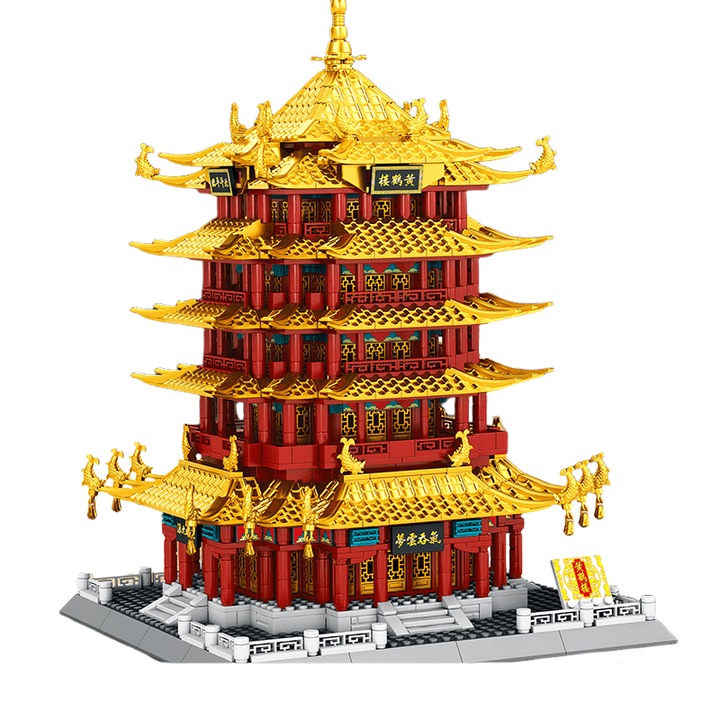 Комплект за изграждане, Кулата Жълт Кран, 1699 части, архитектура в античен стил, 30x45см