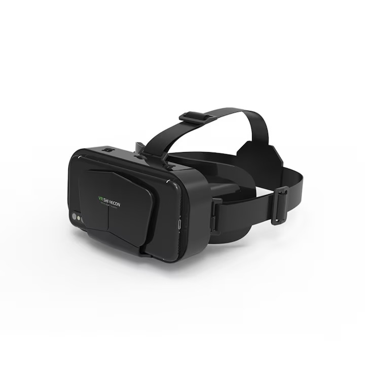 Ochelari VR 3D, potriviti pentru realitate virtuala, jocuri si experiente imersive, cu efecte similare celor de la IMAX, vizualizare panoramica 360°, protectie impotriva luminii albastre, afisaj portabil montat pe cap, functionare fara fir, culoare negru