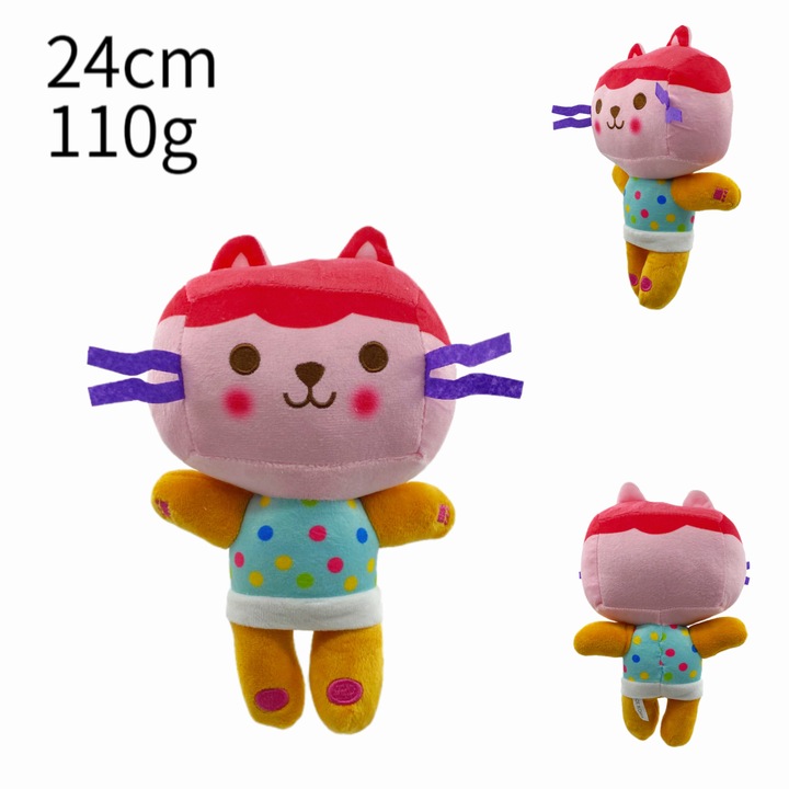 Jucarie de plus, Pisica adorabila, ideala pentru companie la somn, 25x20cm