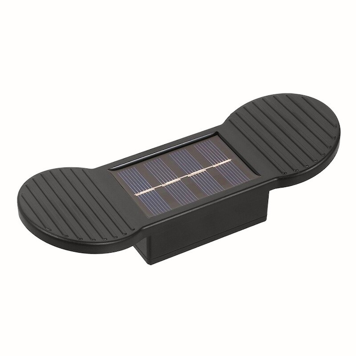 Стенна соларна апликация, LED, ABS, поликарбонат, водоустойчива IP65, 2 SMD светодиода, стълби, 1.2V, 600mAh, 16 x 5.9 x 3.3 см, топла бяла светлина, устойчива на атмосферни влияния, черна