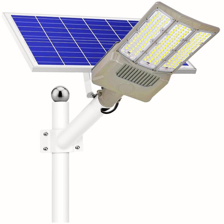 Lampa solara stradala DAMUR, 1000W, rezistenta la apa, gri, 55x23x9cm