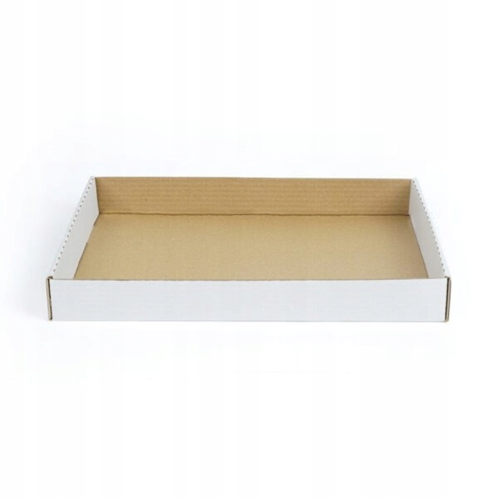 Tava Din Carton Pentru Prajituri, Neopak, 30x20x6 cm, Carton Rezistent, Ambalaj Pentru Gogosi Si Produse Patiserie, Alb Elegant, 1 buc