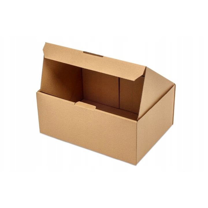 Set Cutii Din Carton Tip Fasonat, Neopak, 350x250x150 mm, Carton Rezistent, Pentru Ambalare Si Depozitare, Maro, 10 buc