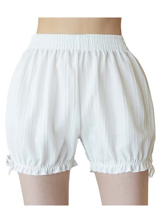 Pantaloni scurti dama TRADERPLUS satin dantela alb one size