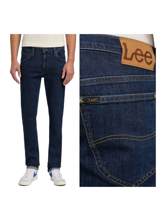 Blugi Barbati, Lee, Daren Zip Fly, Regular Fit, Talie Medie, Fermoar, Lungi, 5 Buzunare, Bumbac, Elastan, W36-L30 US, Albastru