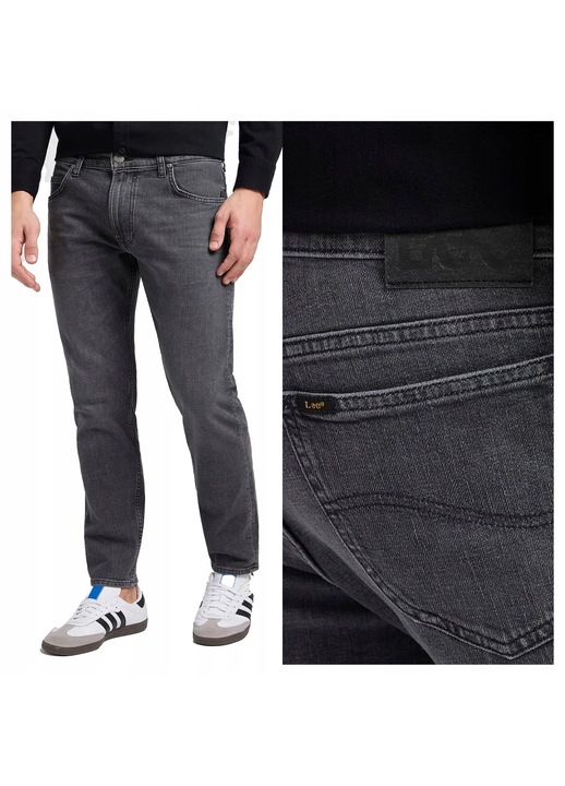 Férfi farmer, Lee, Rider, Slim Fit, Közepes derék, Cipzár, Hosszú, 5 zseb, Pamut, Elasztán, Kék