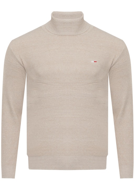 Pulover barbati, Must, S8516, bej, material moale, croiala confortabila, M INTL