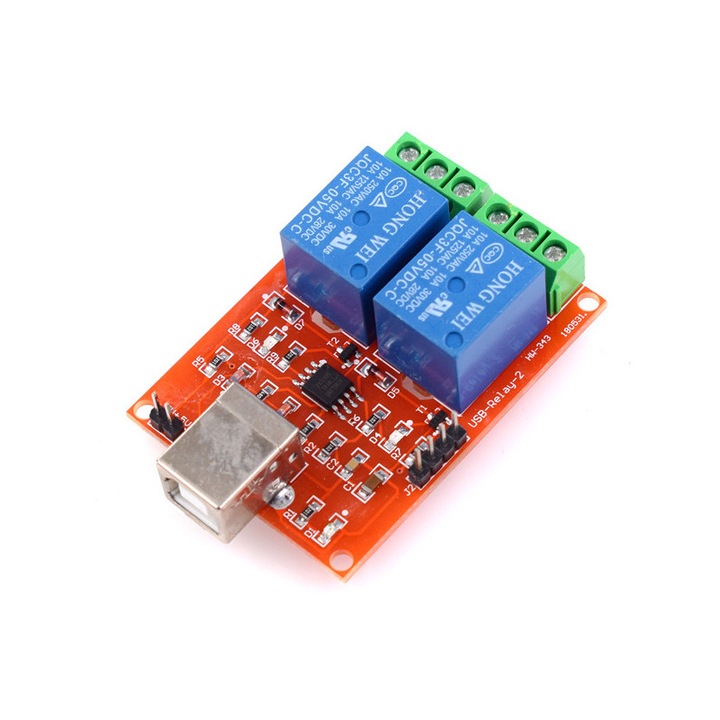 Modul releu USB, 5V, 2 canale controlate prin USB (HID)