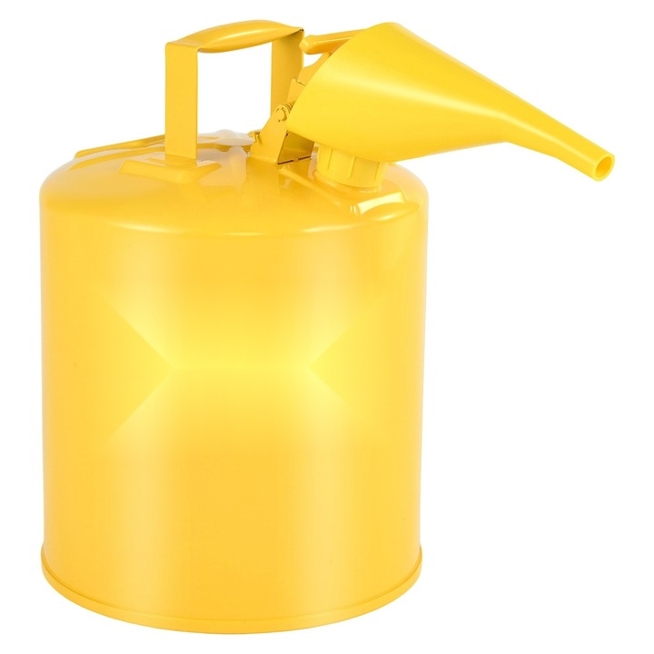 Canistră de siguranță combustibil, 19 L, Otel carbon, Opritor de flacără inox, Galben, 292x423mm