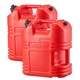 Set 2 canistre combustibil 19 L, design plat, etanș, roșu, 34x23x39cm