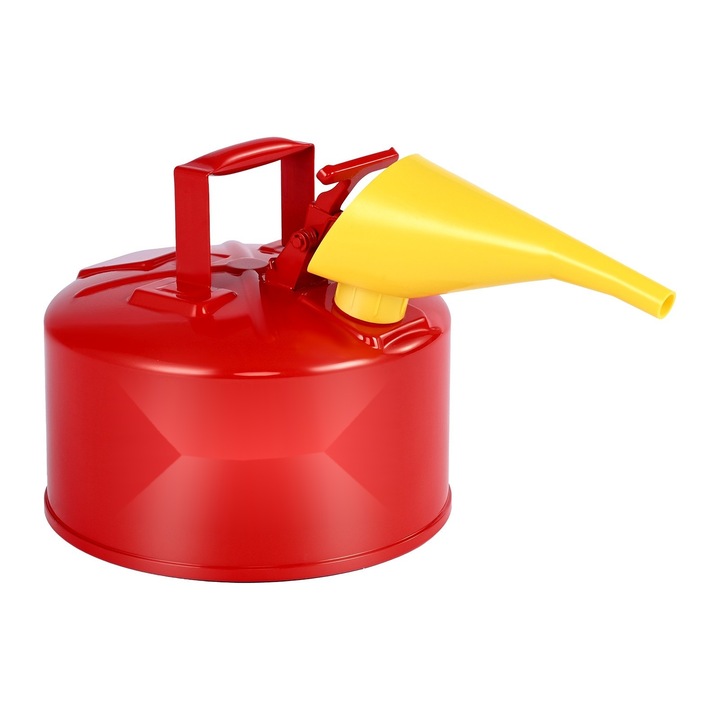 Canistră metalică de siguranță, 9, 5 L, oțel carbon, capac cu închidere automată, roșu