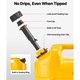 Canistră combustibil 19 L, galben, set 2, debit 15 L/min, design plat portabil