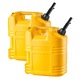 Canistră combustibil 19 L, galben, set 2, debit 15 L/min, design plat portabil