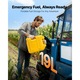 Canistră combustibil 19 L, galben, set 2, debit 15 L/min, design plat portabil
