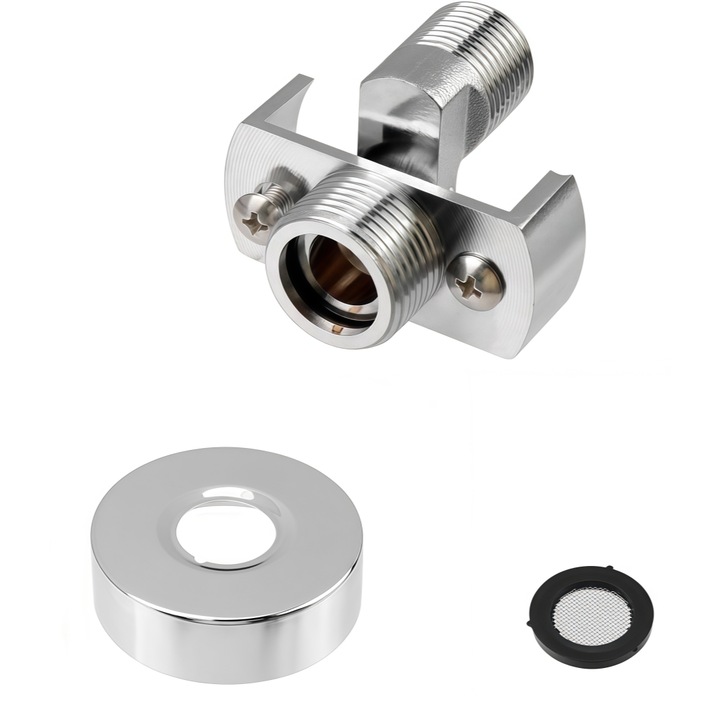 Excentric Reglabil pentru Baterie Duș Aottom, Cupru, Argintiu, Montare pe Perete, Lungime Filet 25mm