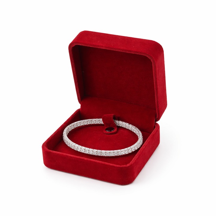 Cutie bijuterii, roșie, 9x9x5cm, design elegant