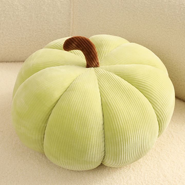 Perna de dovleac de Halloween, jucarie de plus moale, perna de dovleac moale, cadou pentru decorarea casei, favoruri de petrecere (verde, 18 cm)