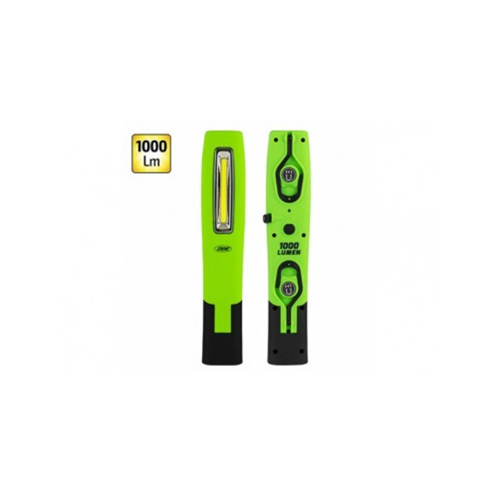 JBM hordozható munkalámpa, 1000 lm, mágneses tartó, akkumulátor, 3,7V, 4000 mA