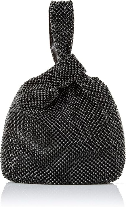 Geanta plic dama HERUSI stralucitoare cu cristale, handmade, neagra