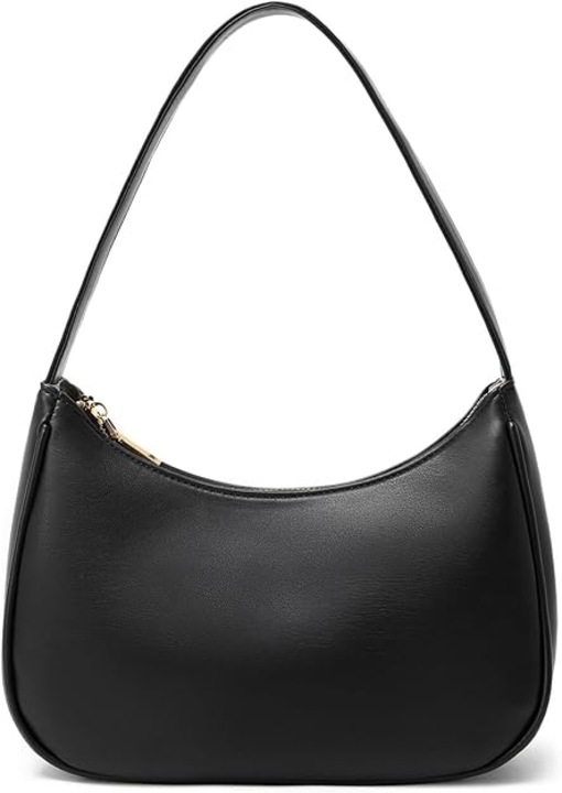 HERUSI mini hobo női táska, PU bőr, fekete, 20x17x10cm