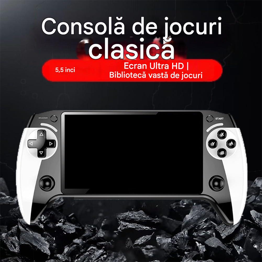 Consolă Portabilă Retro X9, Ecran IPS 5 "5", Peste 2000 Jocuri, Stocare Extensibilă 8 GB, Multicolor, 10, 9x10, 9x23, 9 cm