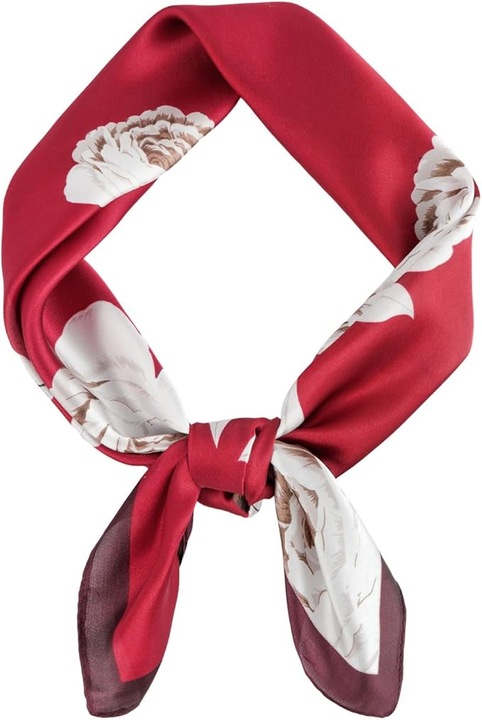 Esarfa dama HERUSI vintage matase imprimeu floral patrat