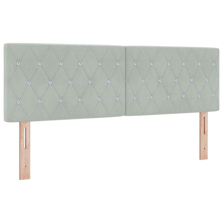 Tablie cap cu headboard Gri deschis 144 cm Piele artificiala, vidaXL, 42007087