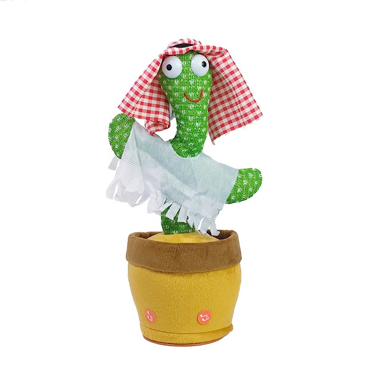 Интерактивна играчка, говорещ кактус, арабски стил, презареждащ се, 32см