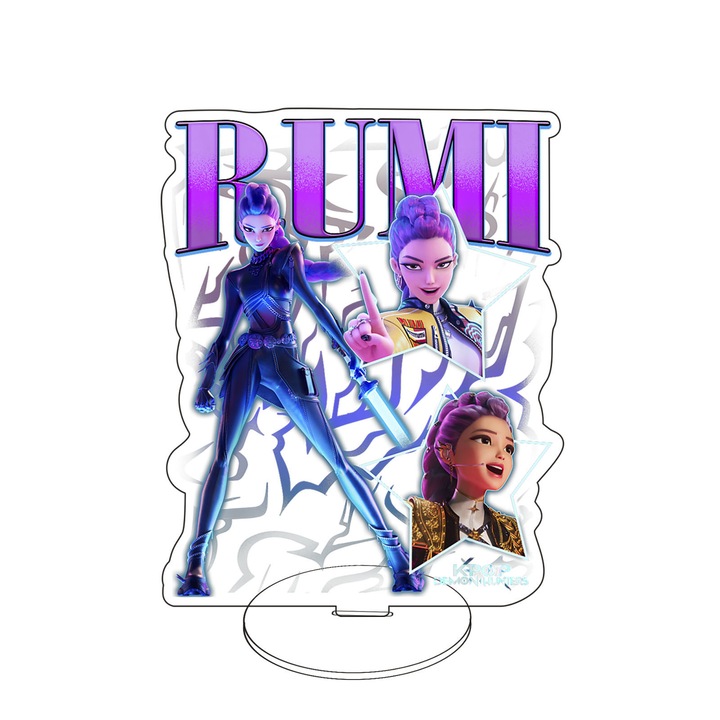 Figurina din acril K-POP Witch Hunter Girls, fata-verso cu strat intermediar, A-14, 15cm