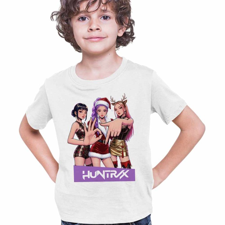 Tricou Copii Baieti Six Seven Huntrix 67 Demon Hunters Kpop, Fehér