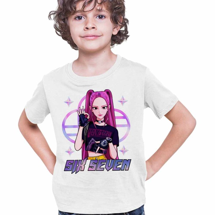 Tricou Copii Baieti Six Seven Huntrix Mira 67 Saja Boys, Fehér