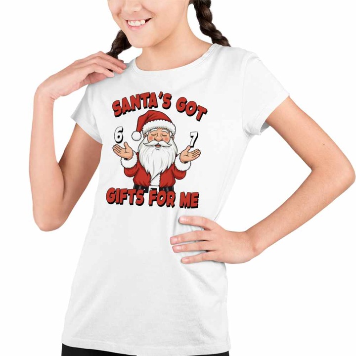 Tricou Copii Fete Six Seven Mos Craciun, Fehér