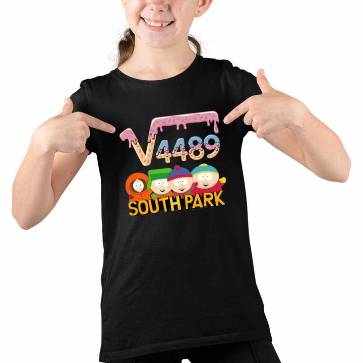 Tricou Copii Fete Six Seven South Park 4489 Radical, Fekete