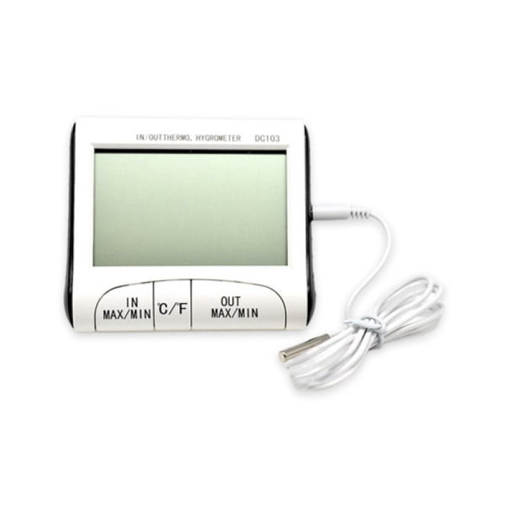 Termometru higrometru digital interior-exterior, senzor precis, afisaj LCD, 1 bucată