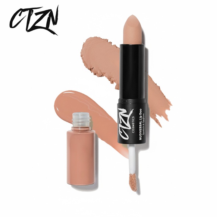 Червило и гланц CTZN Nudiversal Lip Duo, светло розово, водоустойчиво, 2 в 1