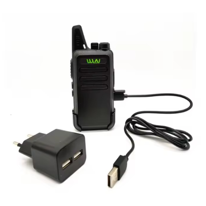 Statie radio portabila walkie talkie THK® PMR 10 PRO 446MHz, Incarcator THK® tip C