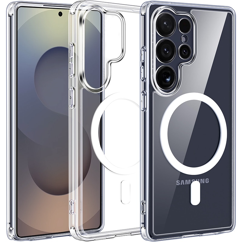 Husa de Protectie cu MagSafe pentru Samsung Galaxy S26 Ultra, Husa pentru Telefon MOGU pentru Incarcare Wireless, Antisoc, Anti Alunecare, Usor de instalat, Portabil, TPU + Silicon, Transparent