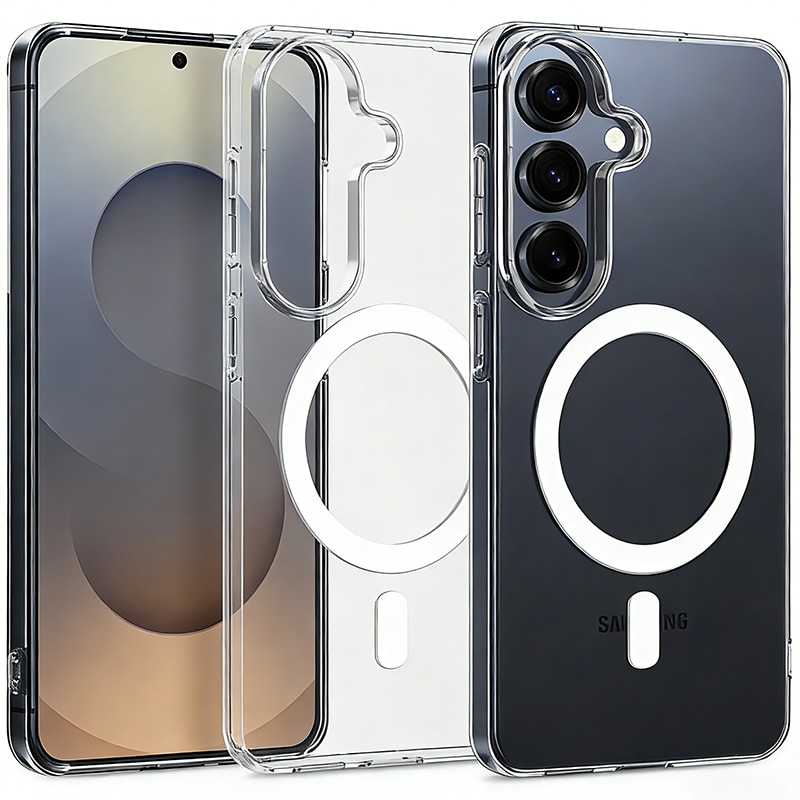 Husa de Protectie cu MagSafe, Husa pentru telefon MOGU pentru Incarcare Wireless pentru Samsung Galaxy S26, Antisoc, Anti alunecare, Usor de instalat, Portabil, Grosime 1 mm, Protectia Ecranului si a Camerelor, TPU + Silicon, Transparent