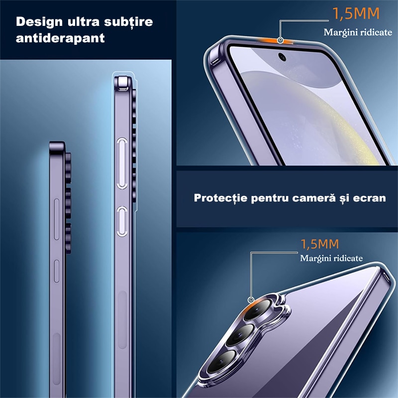 Husa de Protectie cu MagSafe, Husa pentru telefon MOGU pentru Incarcare Wireless pentru Samsung Galaxy S26, Antisoc, Anti alunecare, Usor de instalat, Portabil, Grosime 1 mm, Protectia Ecranului si a Camerelor, TPU + Silicon, Transparent
