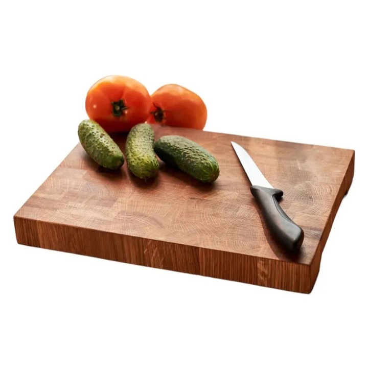 Tocator din lemn masiv 400×300×40 mm, stejar, tip end grain, ecologic, hiperalergenic