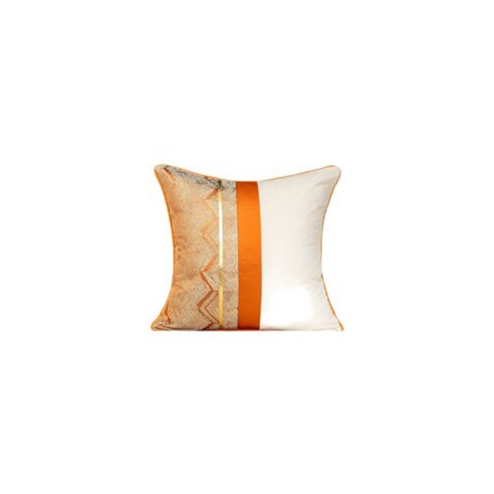 Fata de perna patchwork catifea portocaliu 45x45cm