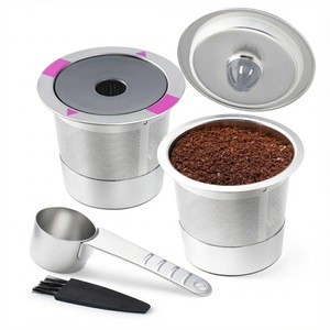 Set 2 Capsule Reutilizabile din Otel Inoxidabil pentru Keurig 1.0/2.0 - Filtre Cafea K-Cup Refillabile, Leccik®，Ecologice, Fara BPA, Usor de Curatat, Alternative Eco la Capsule Unica Folosinta