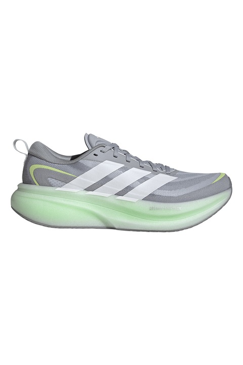 adidas Performance, Pantofi Supernova Glide cu detalii reflectorizante, pentru alergare, Verde deschis/Argintiu